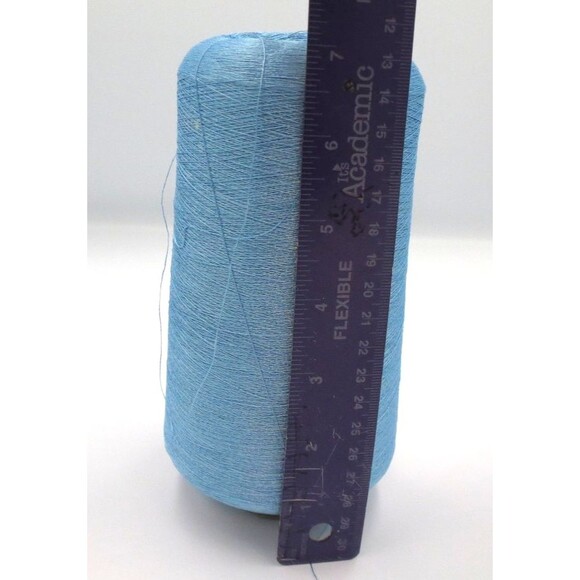 Burke Mills VTG 80s Brt Poly "Powder Blue" Embroidery Thread Cone  135/2 574Grs - Picture 5 of 5